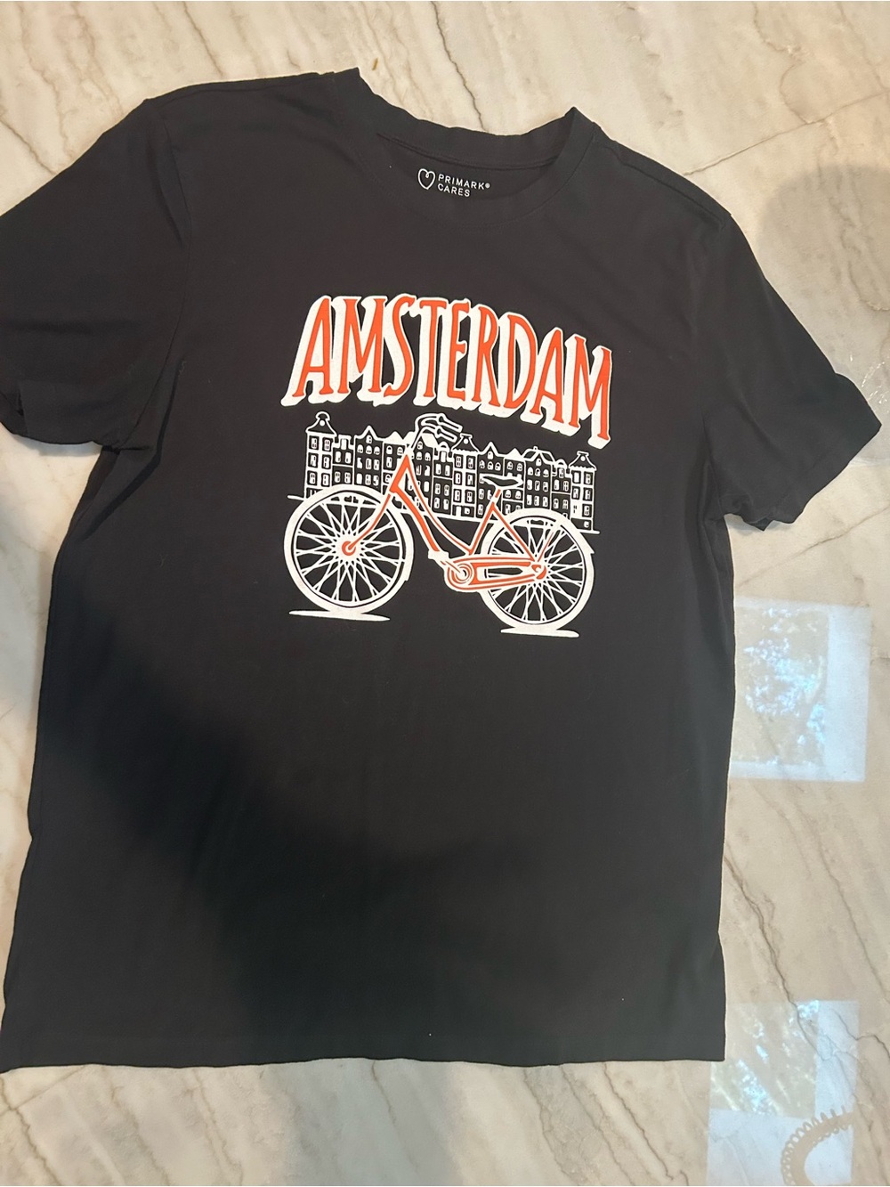 Amsterdam Black Graphic Tshirt - Bold Iconic Bicycle on Front